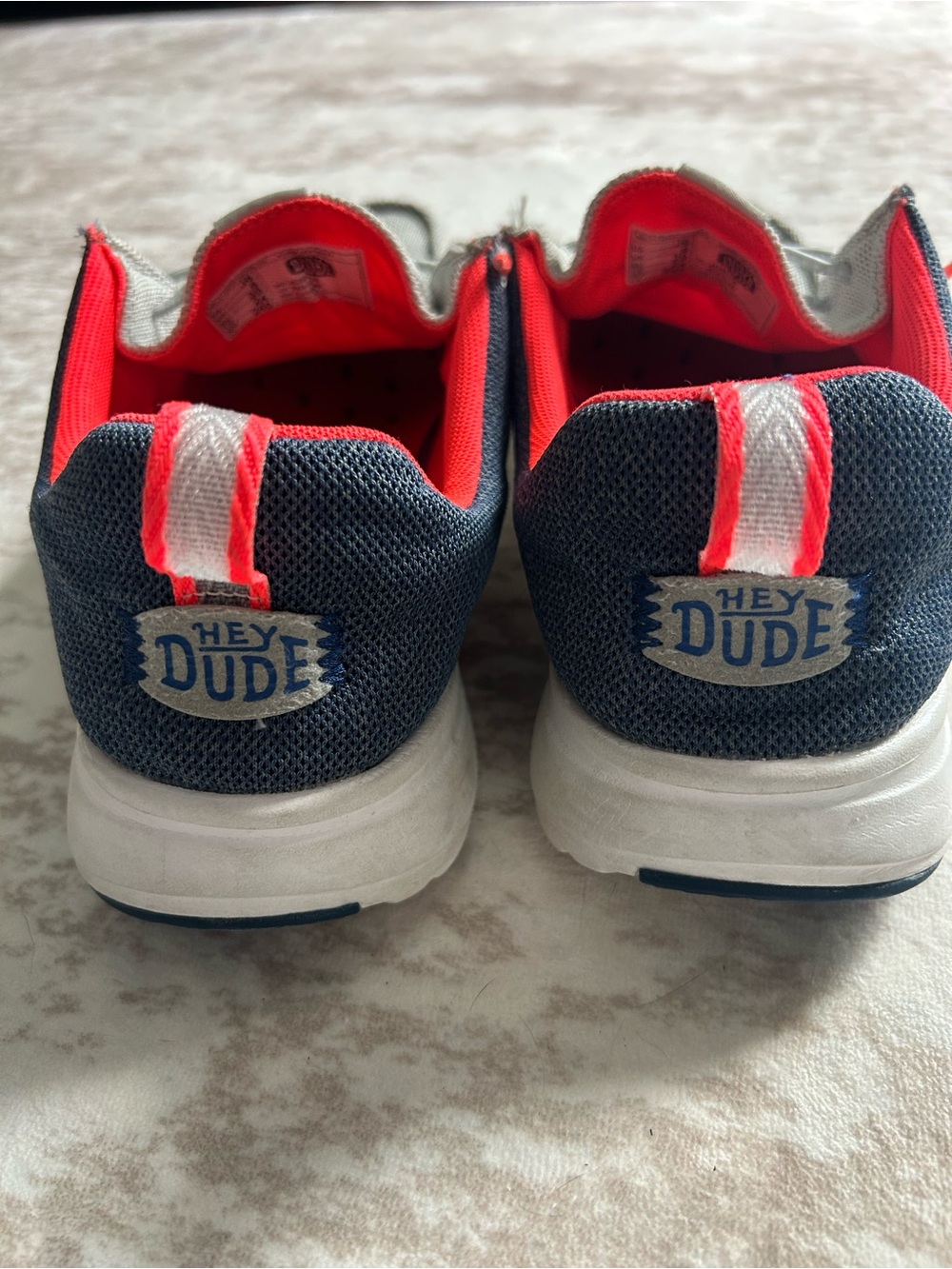 Hey Dude Kids Navy and Coral Slip-On Sneakers with White Soles